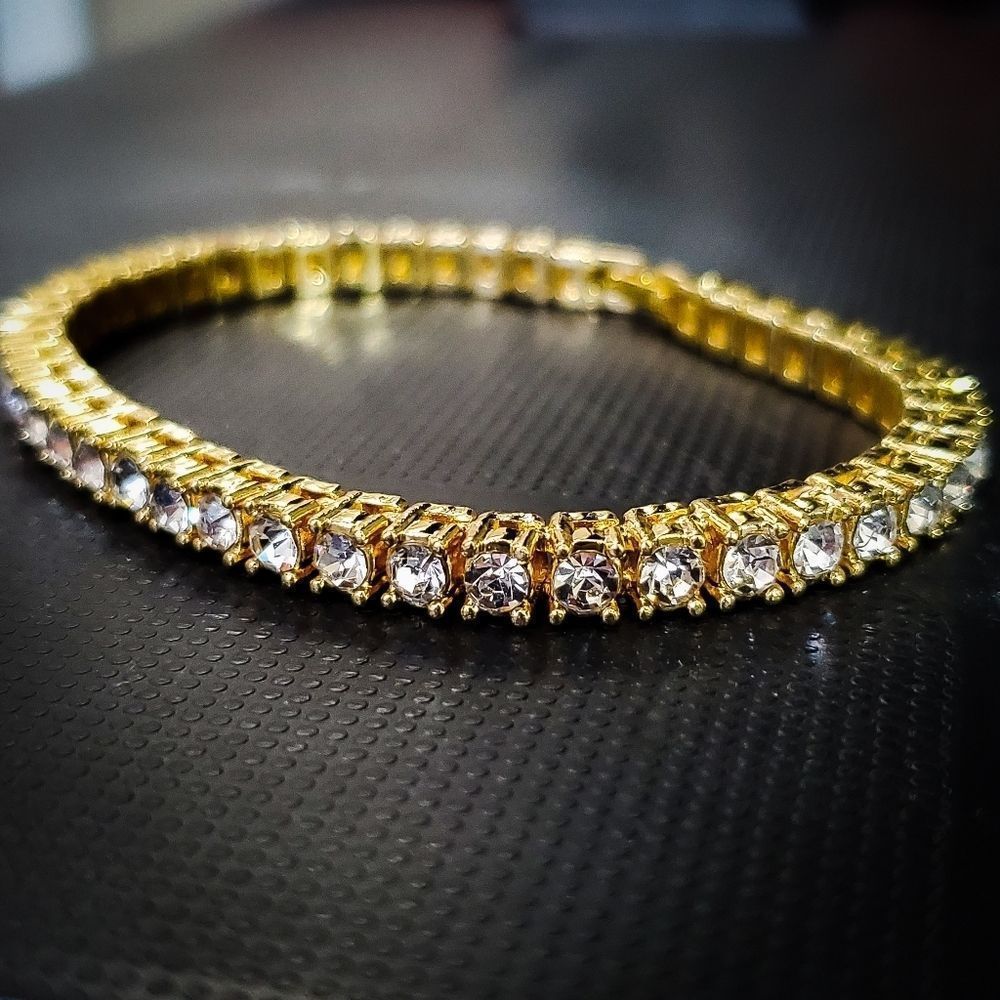 Gold Hip Hop Tennis Bracelet